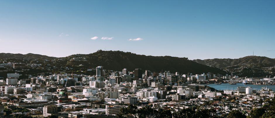 Aerial View of City Buildings under the Blue Sky