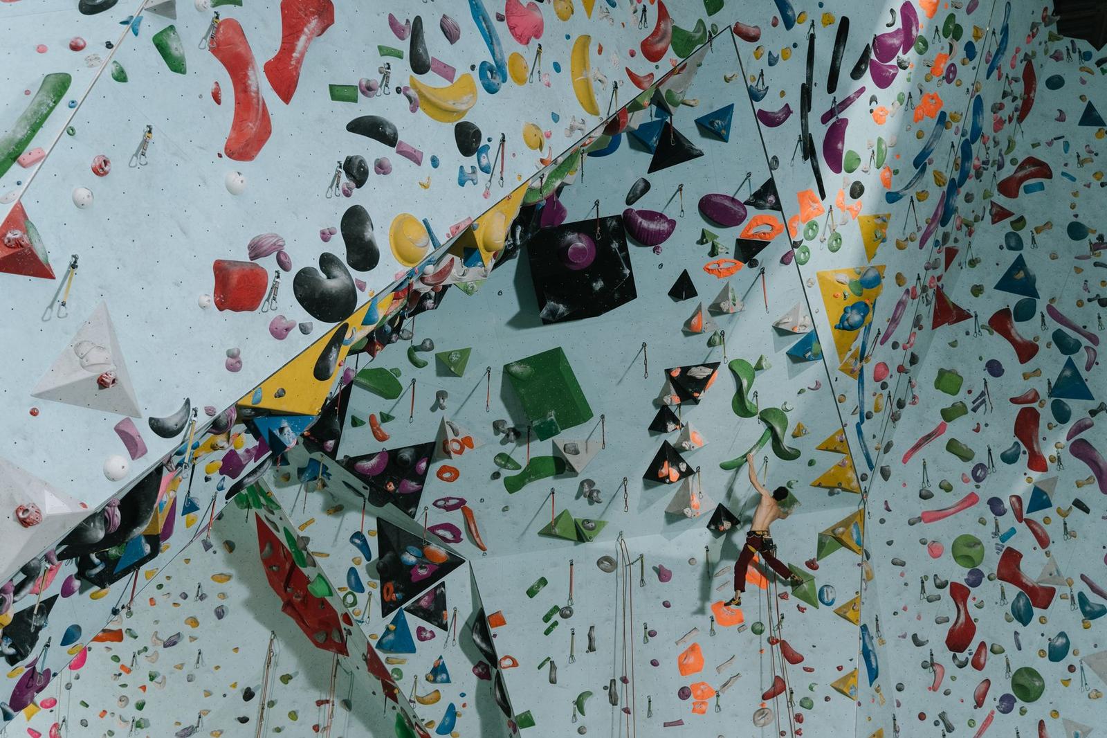 A Man Rock Climbing