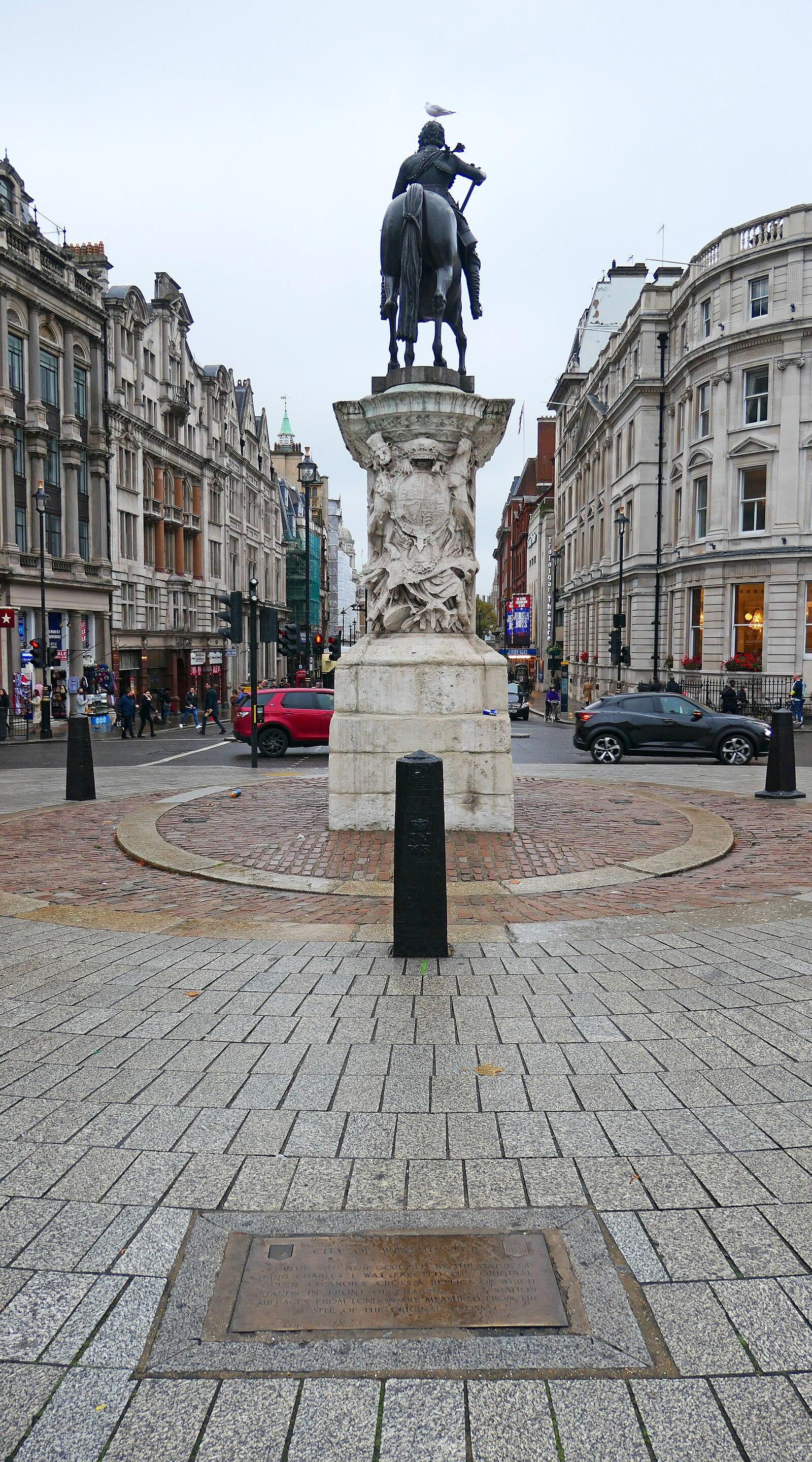 The Site of the Original Charing Cross. The Official Centre of London