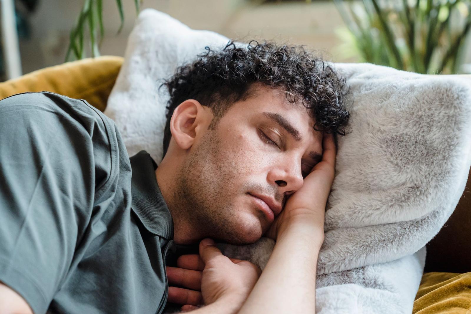 Close Up of a Young Man Sleeping