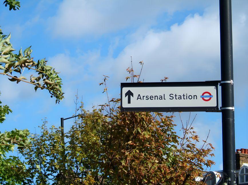 Arsenal Station Signage in London