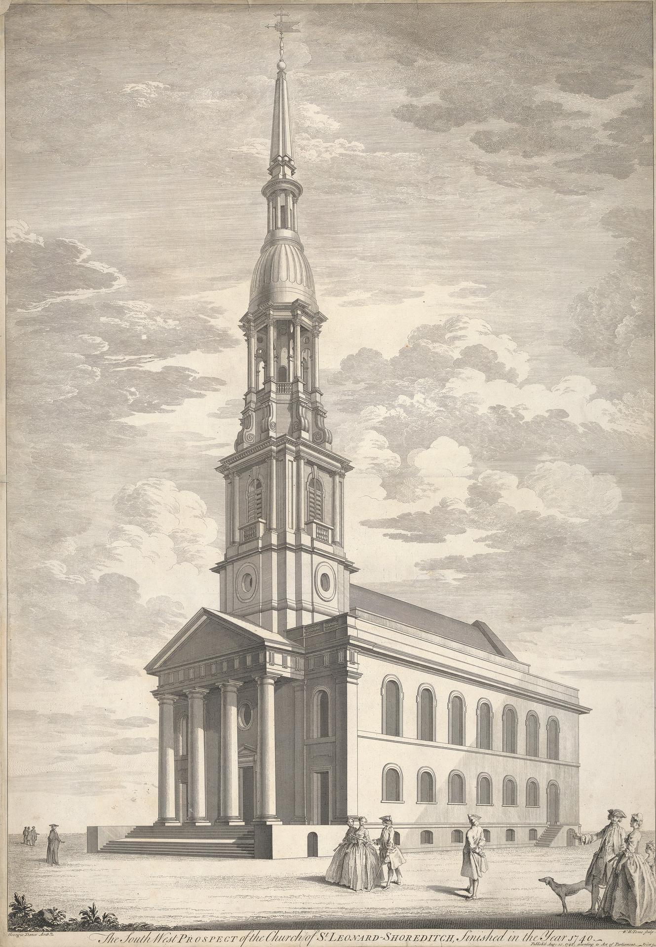 William Henry Toms The S W Prospect of the Church of St Leonard, Shoreditch B1977.14.16128 Yale Center for British Art